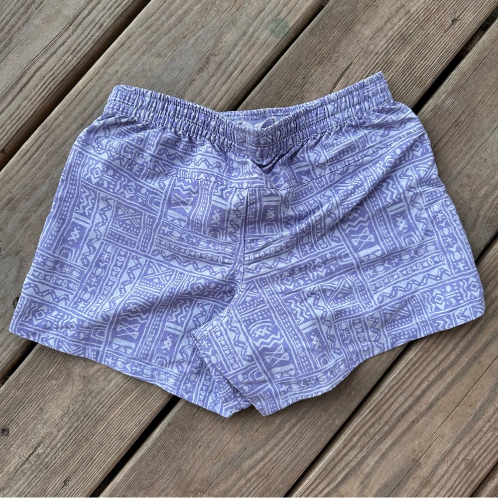 Patagonia Girls' Baggies Shorts Mud Paint: Beluga Aztec Purple M 10 - Picture 7 of 8